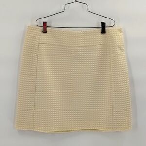 LOFT neon yellow size 12 a-line skirt, hidden zip back, lined, swiss dot